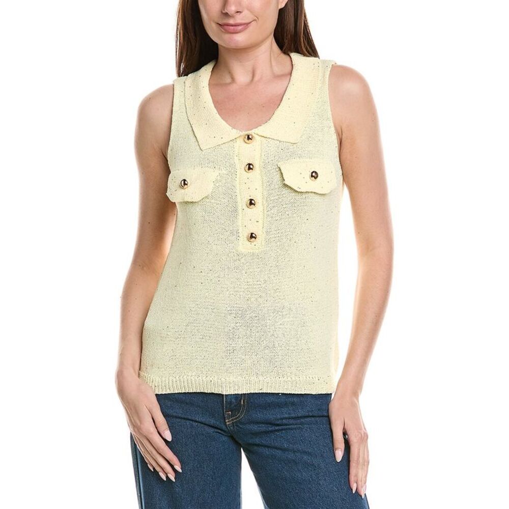 Anna Kay Womens Aster Dots Blouse, Yellow